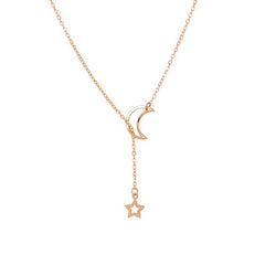 New Fashion Star Hollow Moon Pendant Chains Necklaces For Women Adjustable Gold Color Chains Collares Party Jewelry Gift NB319